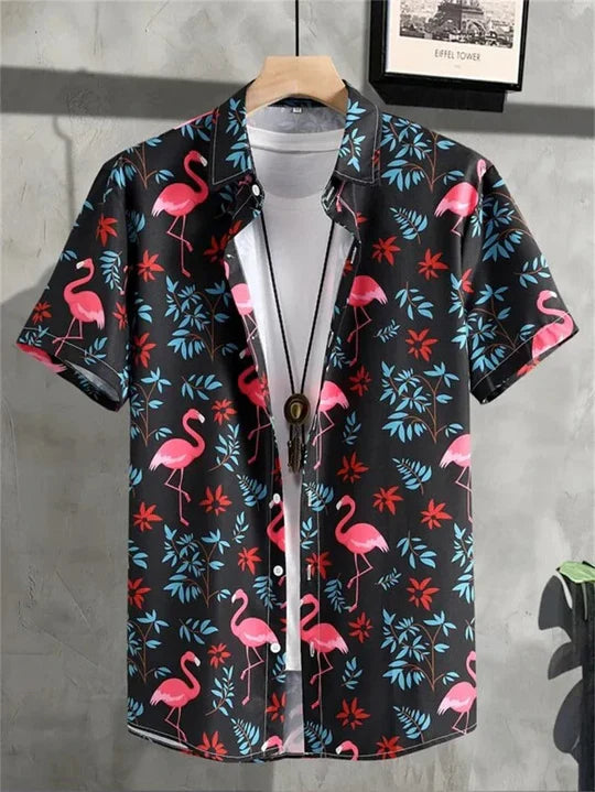 Camisa hawaiana con estampado de flores en 3D