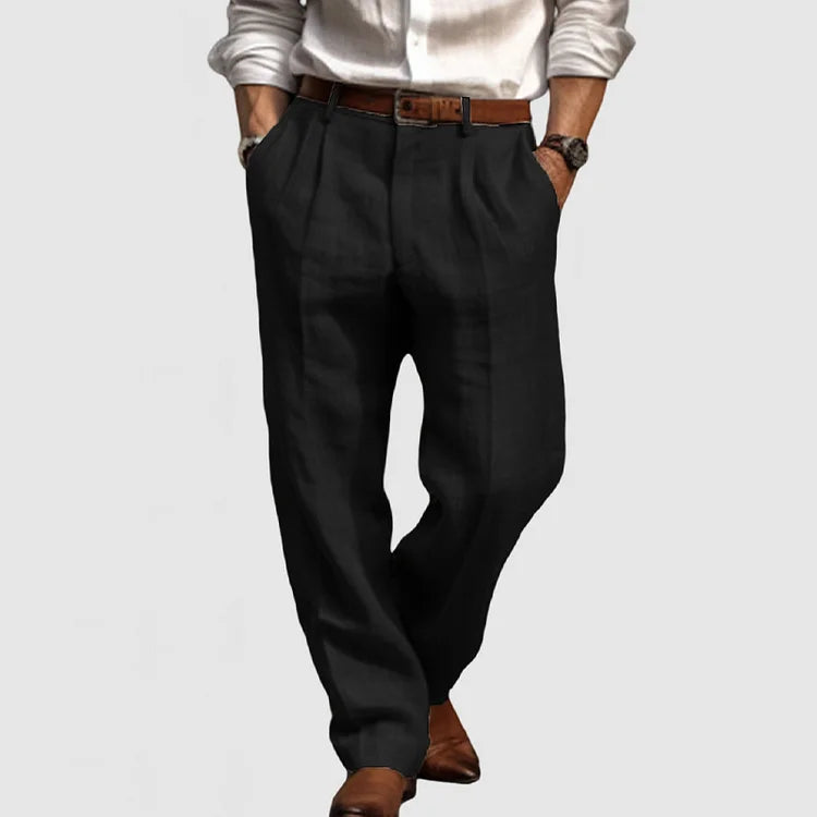 Pantalón Recto de Algodón y Lino para Hombre: Frescura y Estilo Atemporal para el Verano