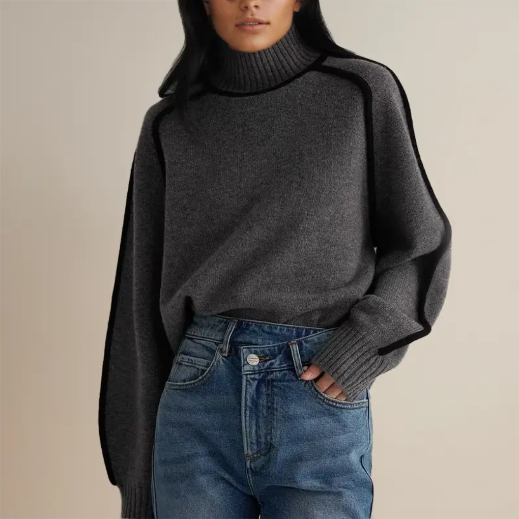 Suéter de Cuello Alto Similar a la Lana Fina Luxe