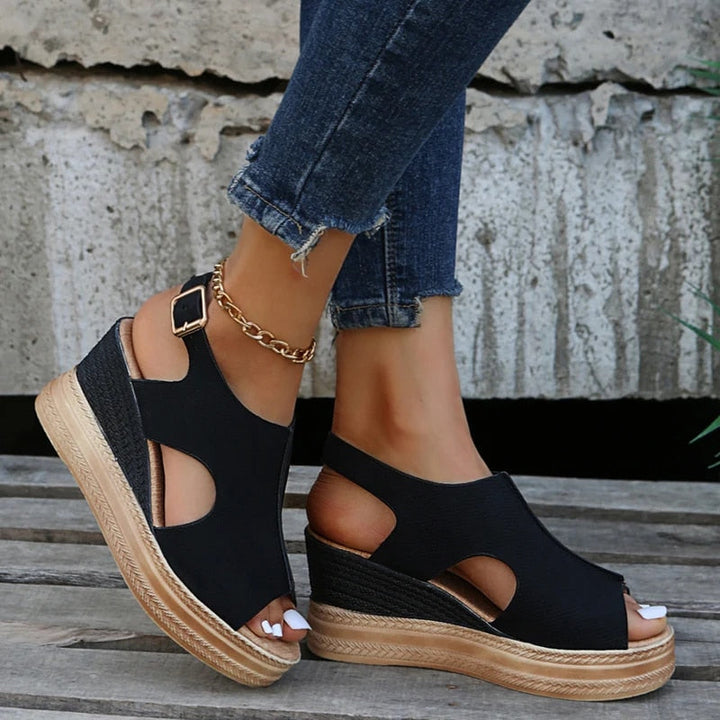 Sandalias de cuña con sujeción extra para mujer