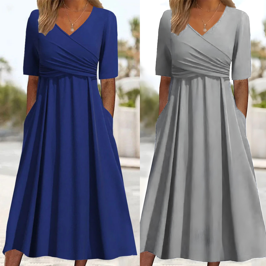 Vestido cruzado de manga corta
