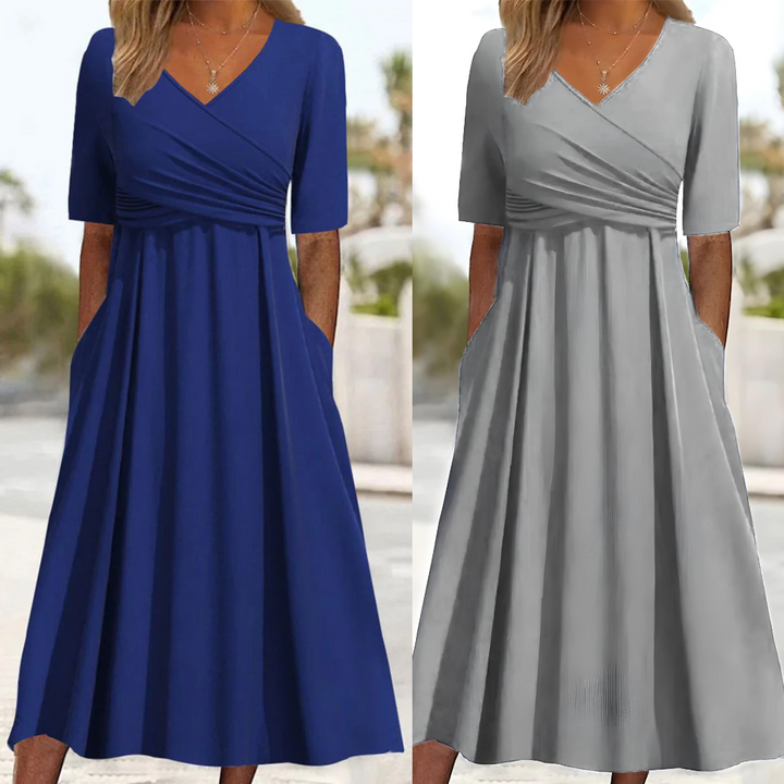 Vestido cruzado de manga corta