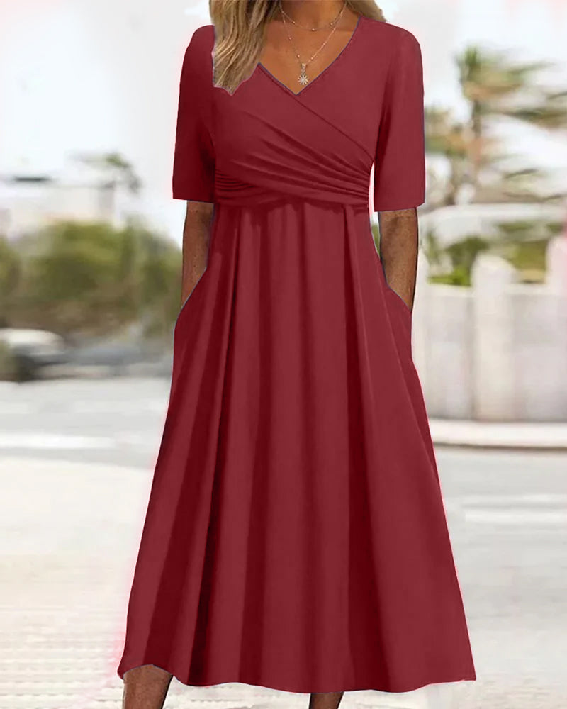 Vestido cruzado de manga corta
