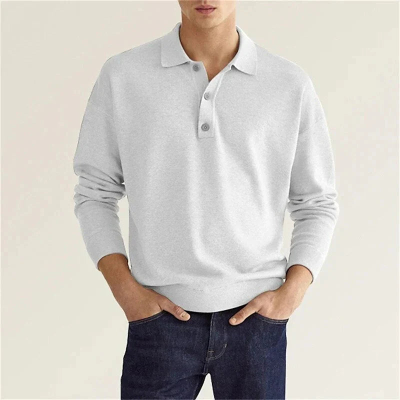 Polo de manga larga para hombre