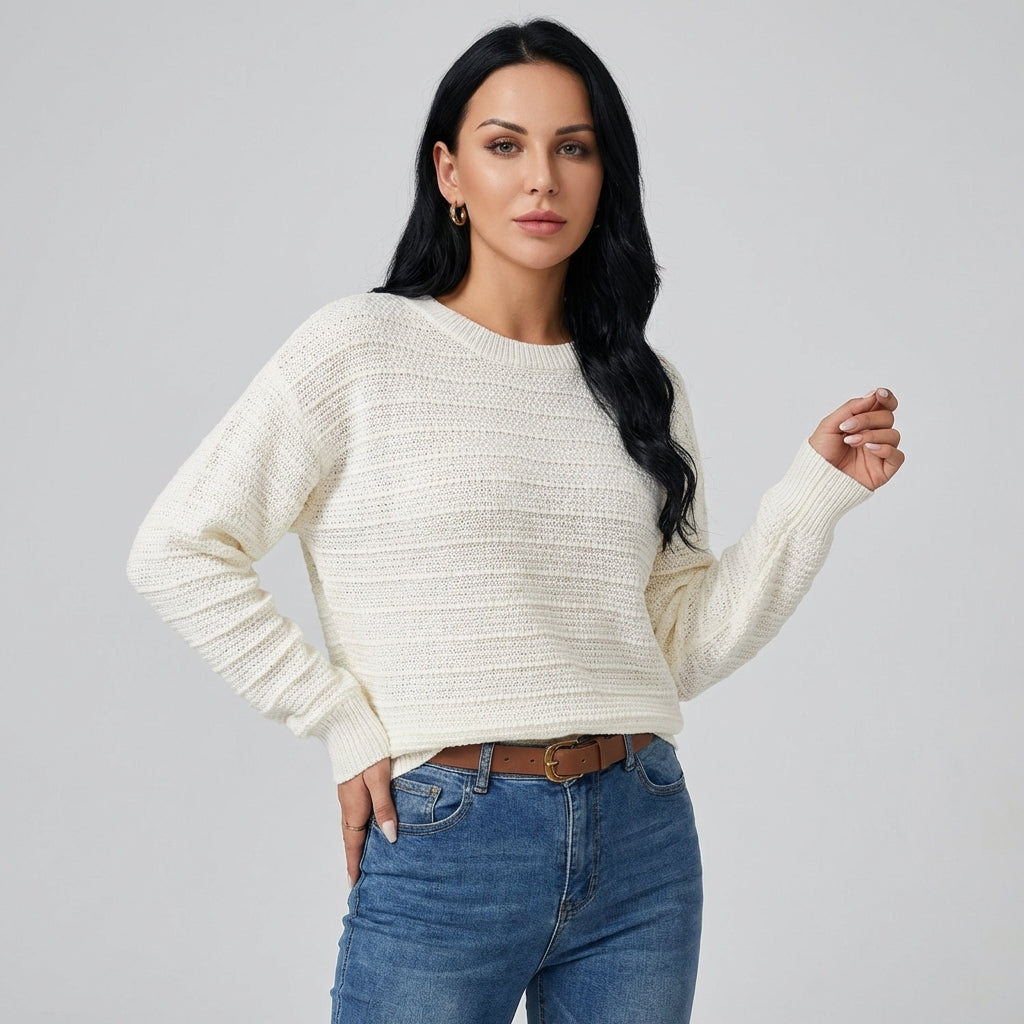 Suéter Pullover con Lazo en la Espalda para Mujeres