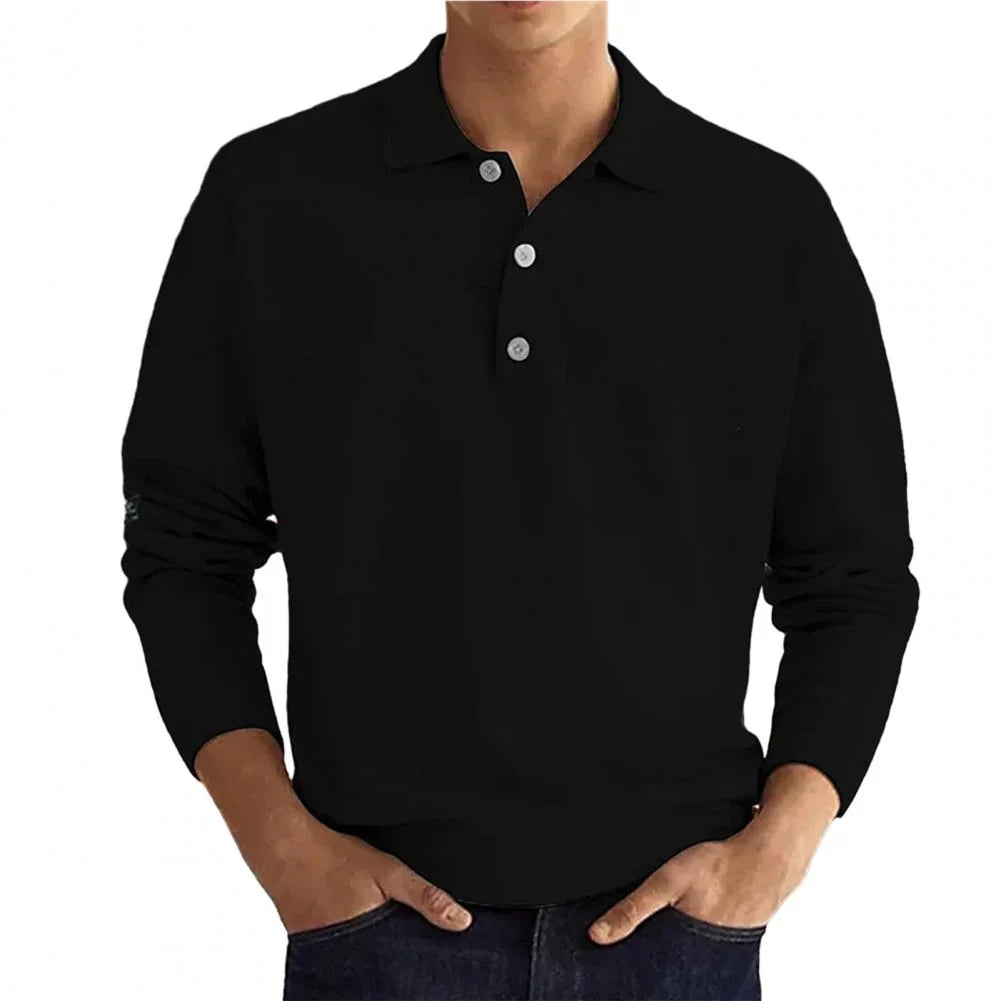 Polo de manga larga para hombre