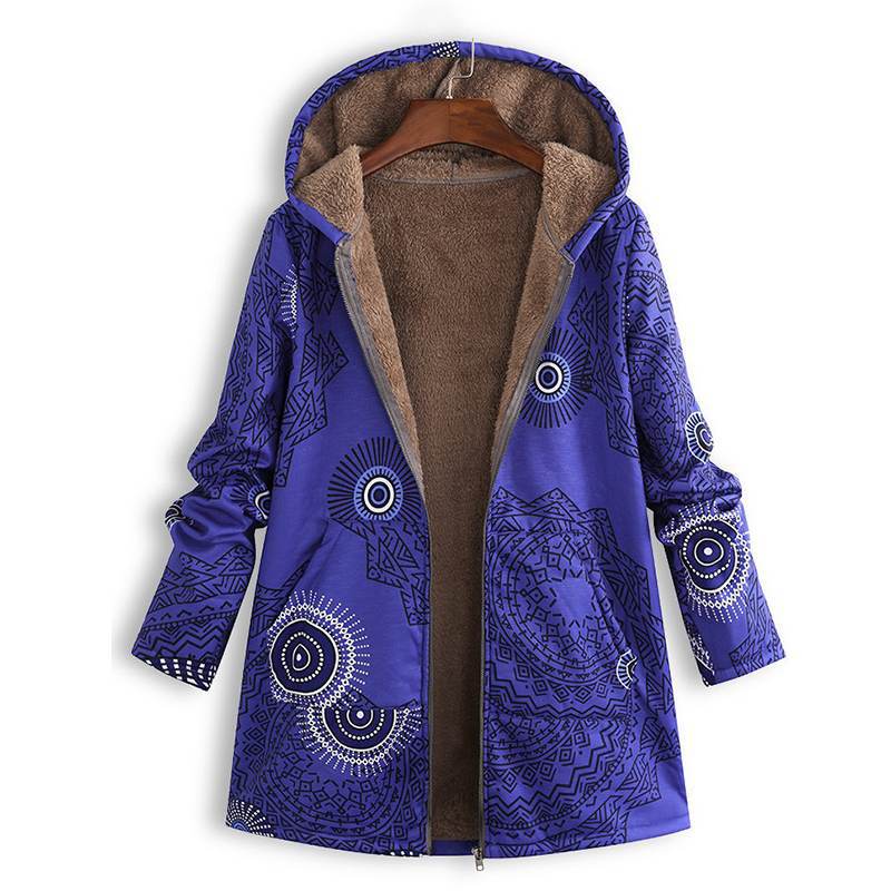 Chaqueta estampada de inspiración vintage con bolsillos delanteros