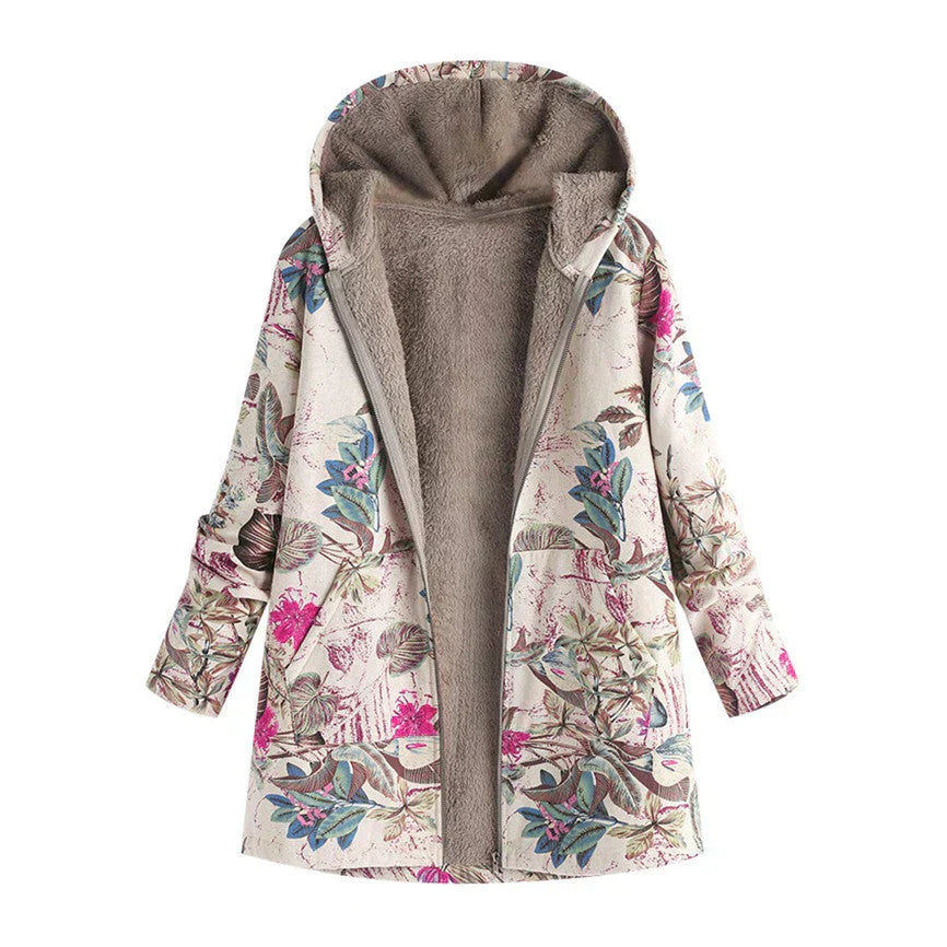 Chaqueta larga de primavera para mujer con capucha y bolsillos delanteros