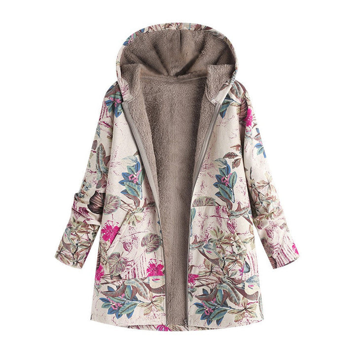 Chaqueta estampada de inspiración vintage con bolsillos delanteros