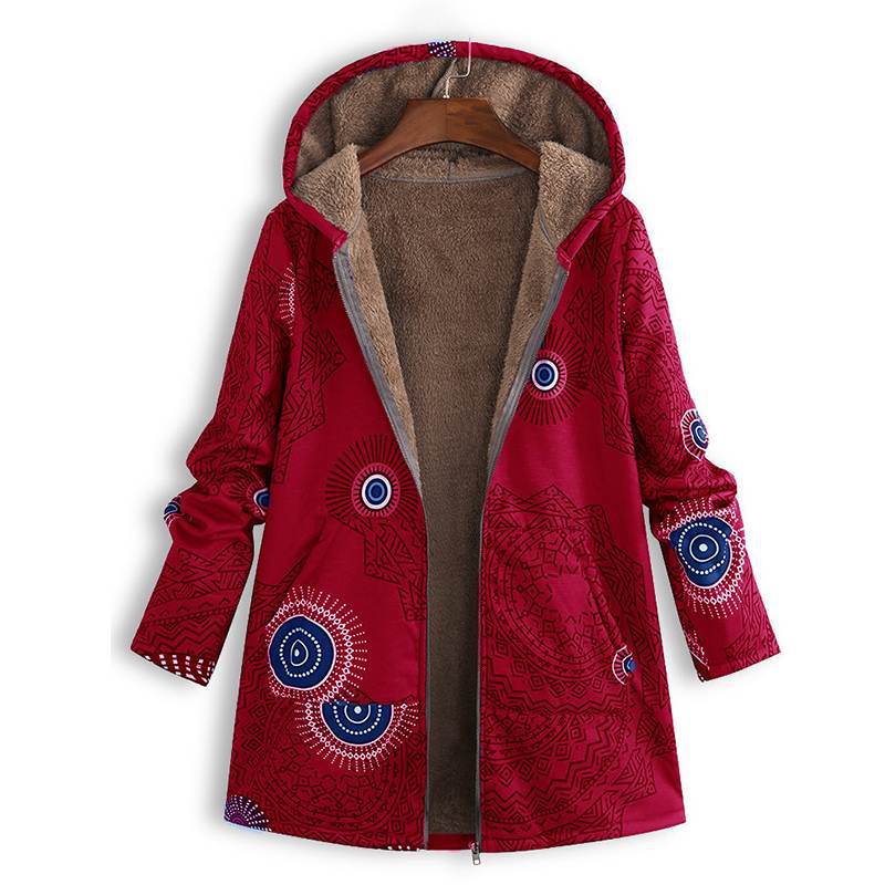 Chaqueta estampada de inspiración vintage con bolsillos delanteros