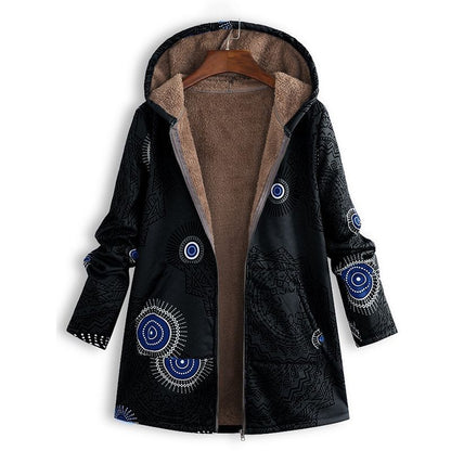 Chaqueta larga de primavera para mujer con capucha y bolsillos delanteros