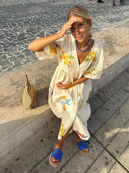 Vestido de verano estampado para mujer