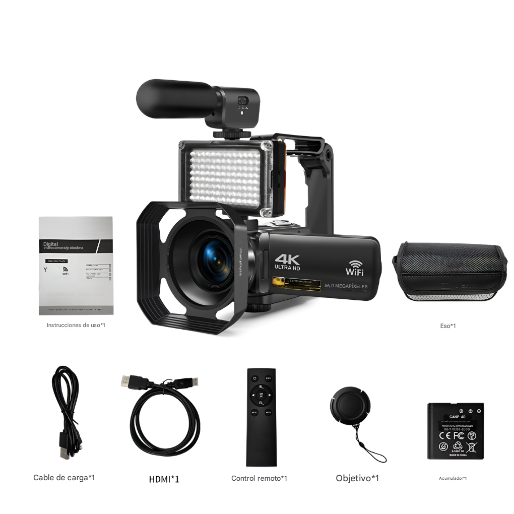 Videocámara 8K: Kit completo para crear fotos de 64 MP con conexión wifi