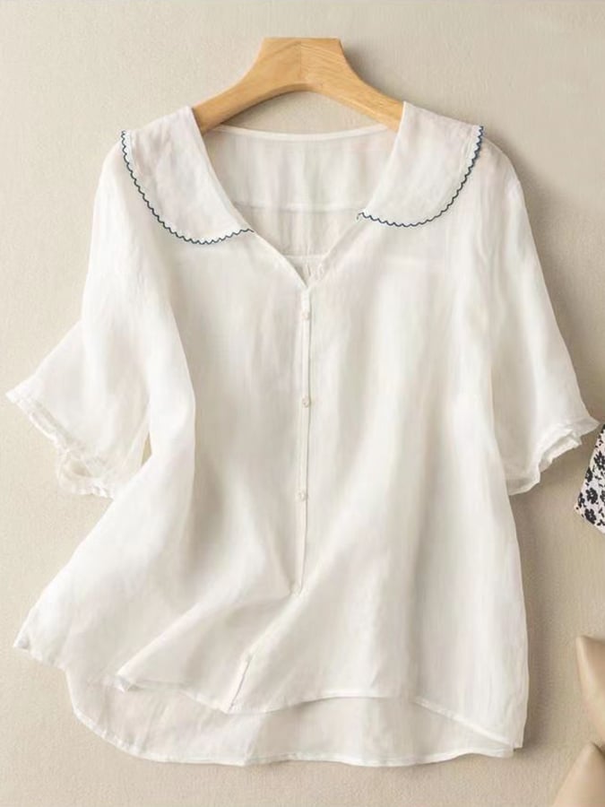 Camiseta retro de manga corta para mujer
