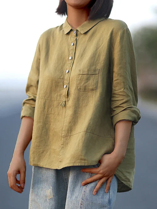 Elegante blusa de manga larga para mujer