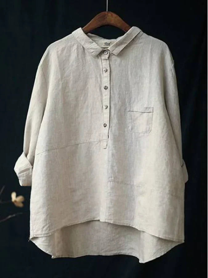 Elegante blusa de manga larga para mujer