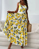 Vestido de Mujer con Estampado de Limón y Tirantes