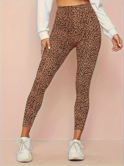 Leggings de cintura alta con estampado de leopardo para mujer