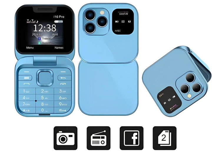 Teléfono Plegable Doble SIM con Cámara HD y Radio FM