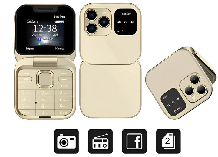 Teléfono Plegable Doble SIM con Cámara HD y Radio FM