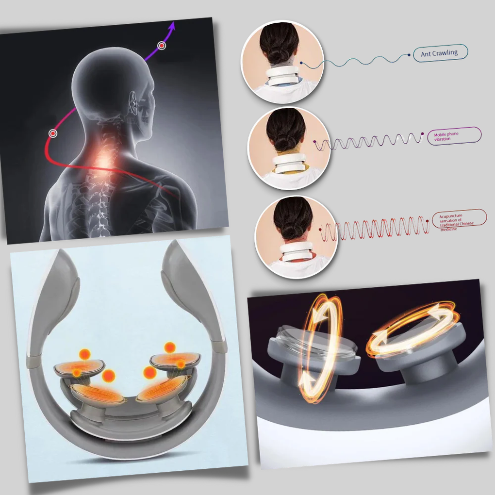 Masajeador de cuello y hombros de cuatro cabezales