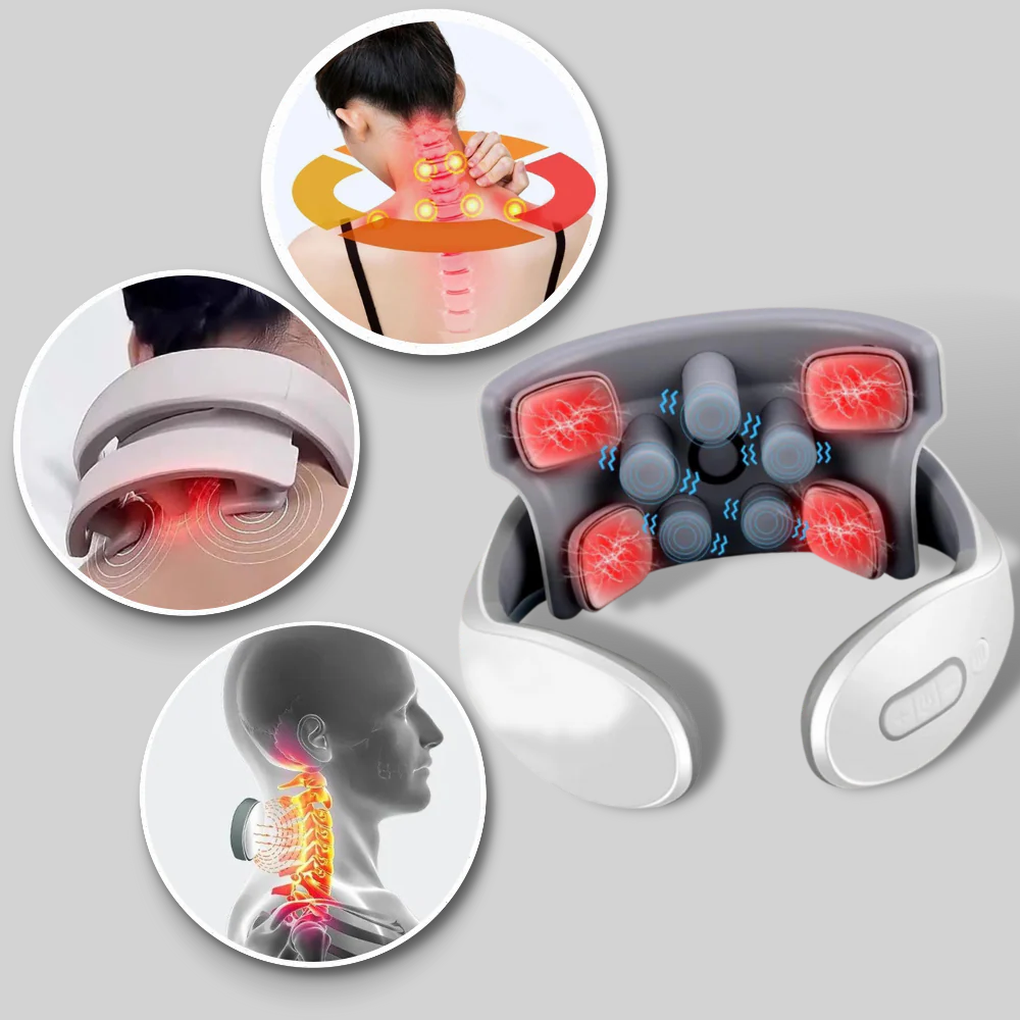Masajeador de cuello y hombros de cuatro cabezales