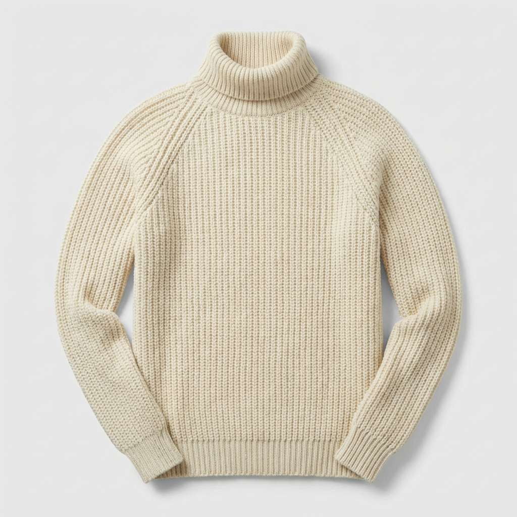 Suéter de Invierno de Punto con Cuello Alto para Hombres
