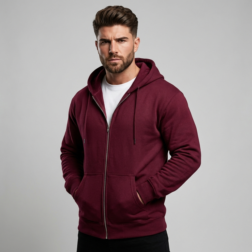 Sudadera con capucha de cremallera completa para hombre