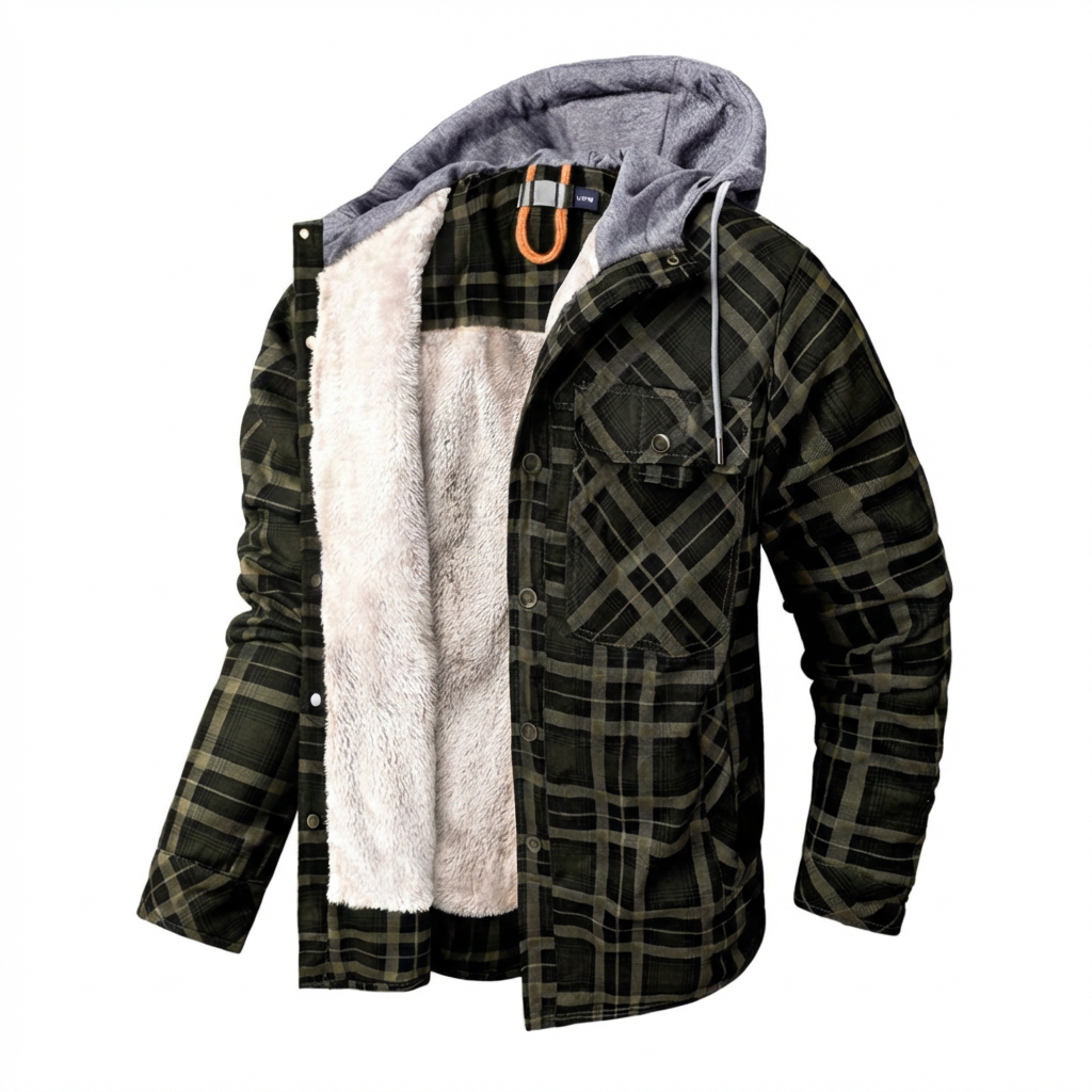 Camisa de Cuadros con Capucha para Hombre, Estilo Casual y Atemporal