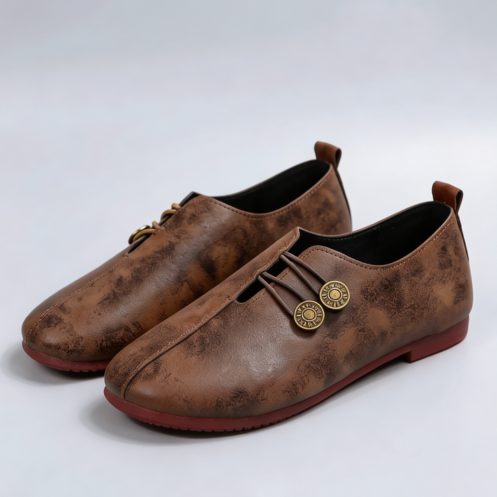Flatrelle - Mocasines Planos de Punta Redonda Sin Cierre para Mujeres
