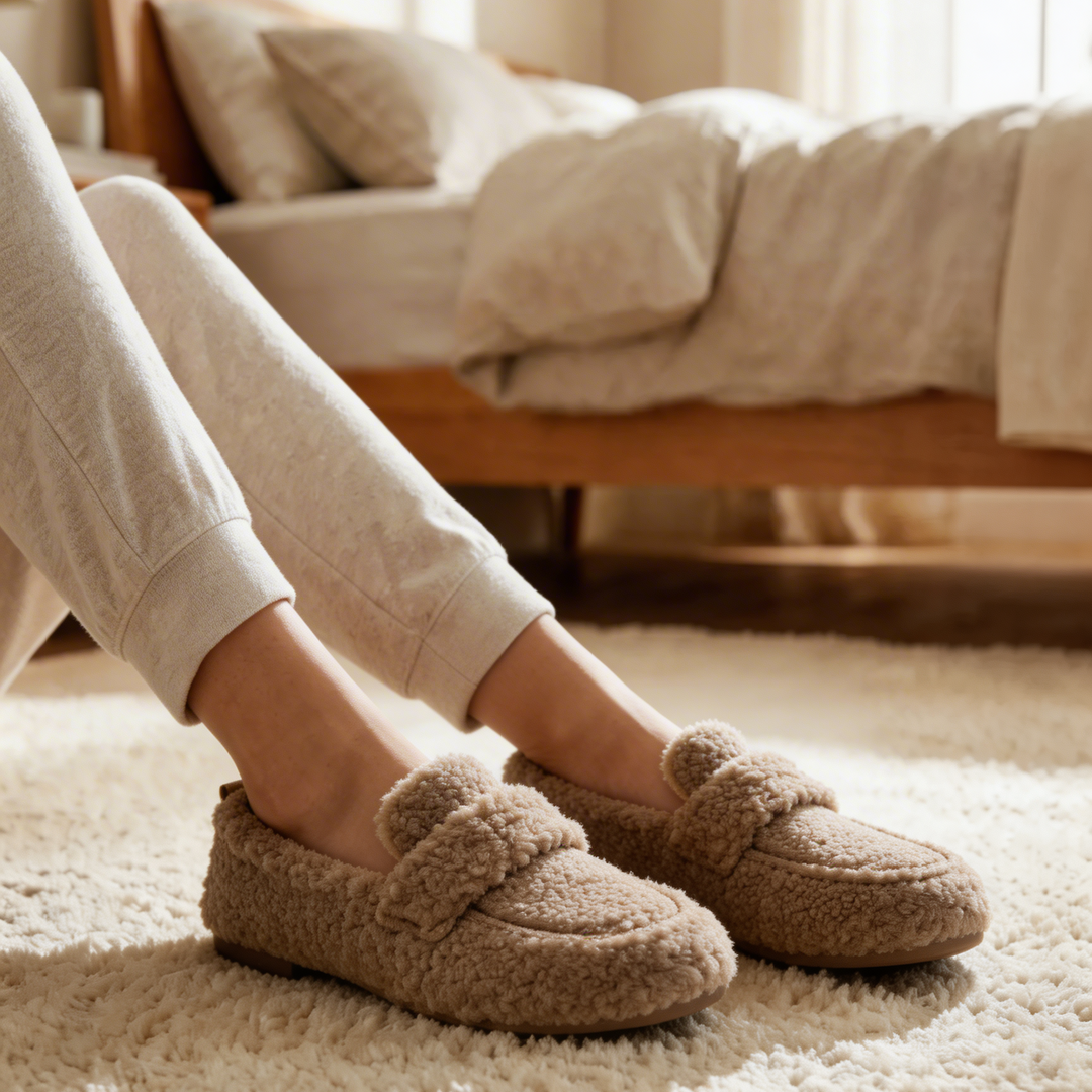 Flufora - Zapatilla Interior de Peluche Sin Talón