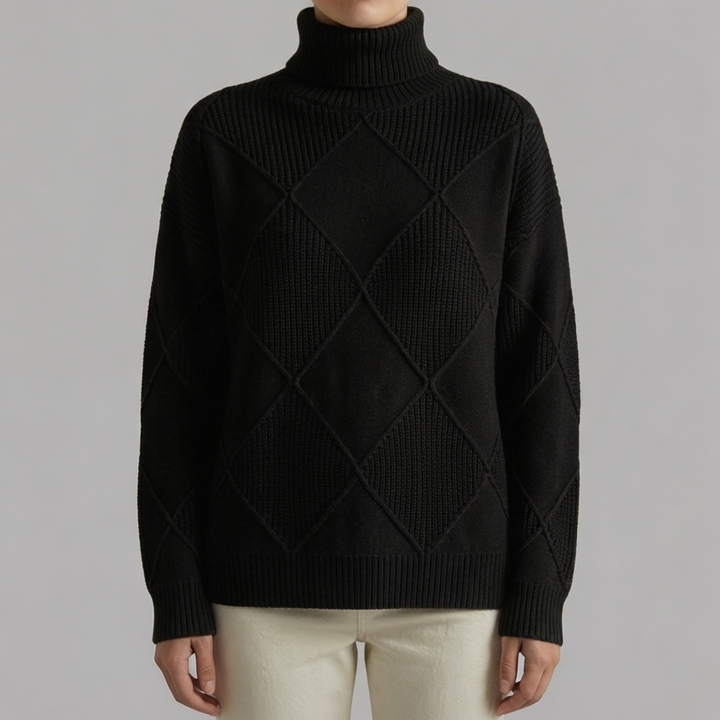 Suéter de Punto con Cuello Alto para Mujeres