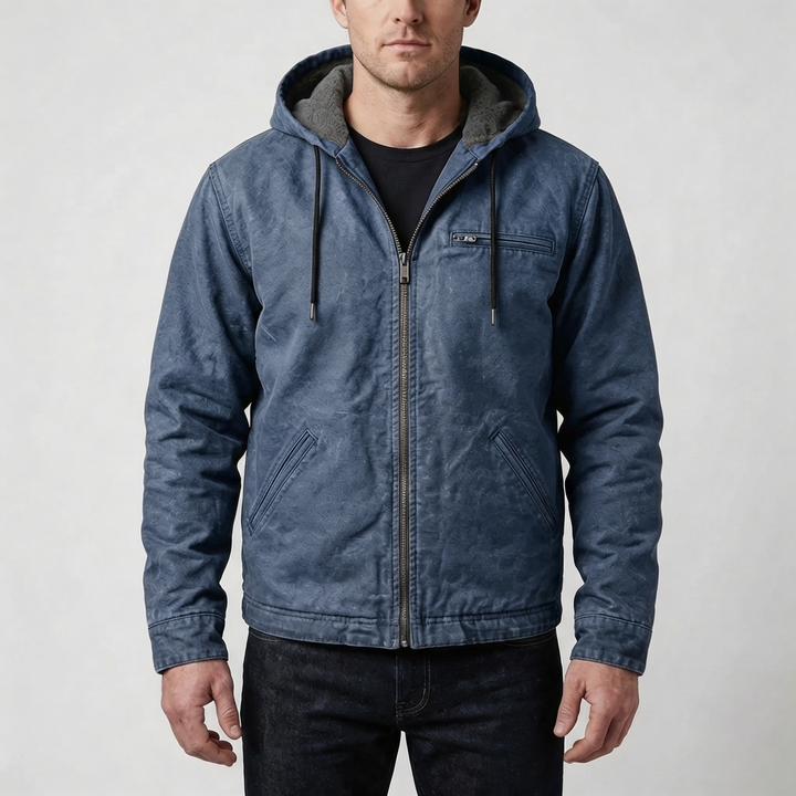 Chaqueta con Capucha y Cremallera para Hombres