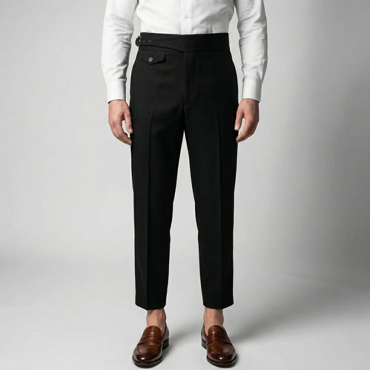 Pantalones de pata recta con pliegues para hombres