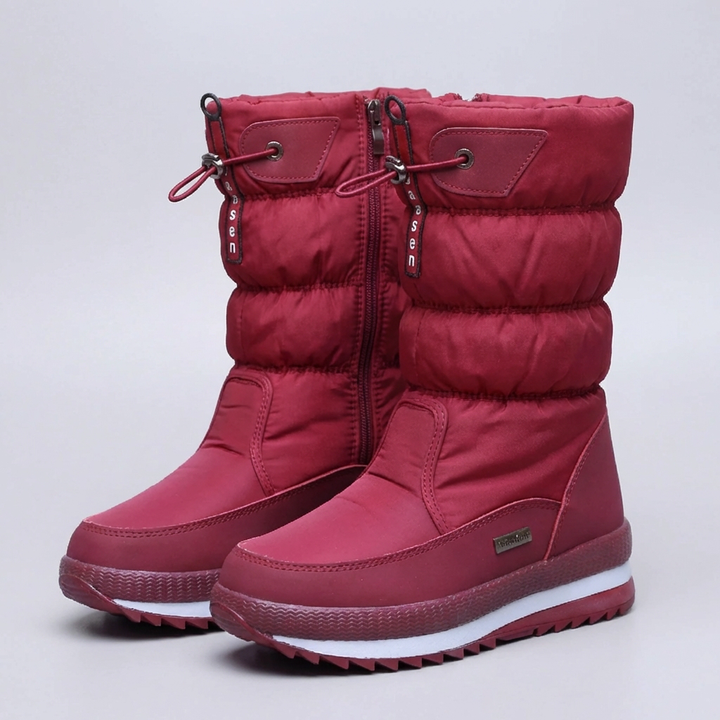 Bota de Invierno Media Calamares Sin Cordones para Mujeres