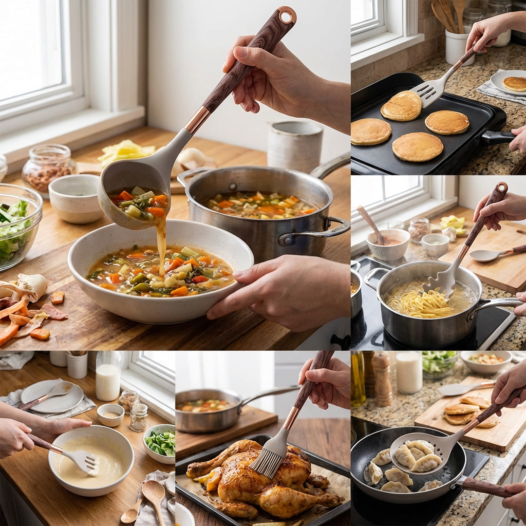 Juego de Utensilios de Cocina de Silicona de 10 Piezas