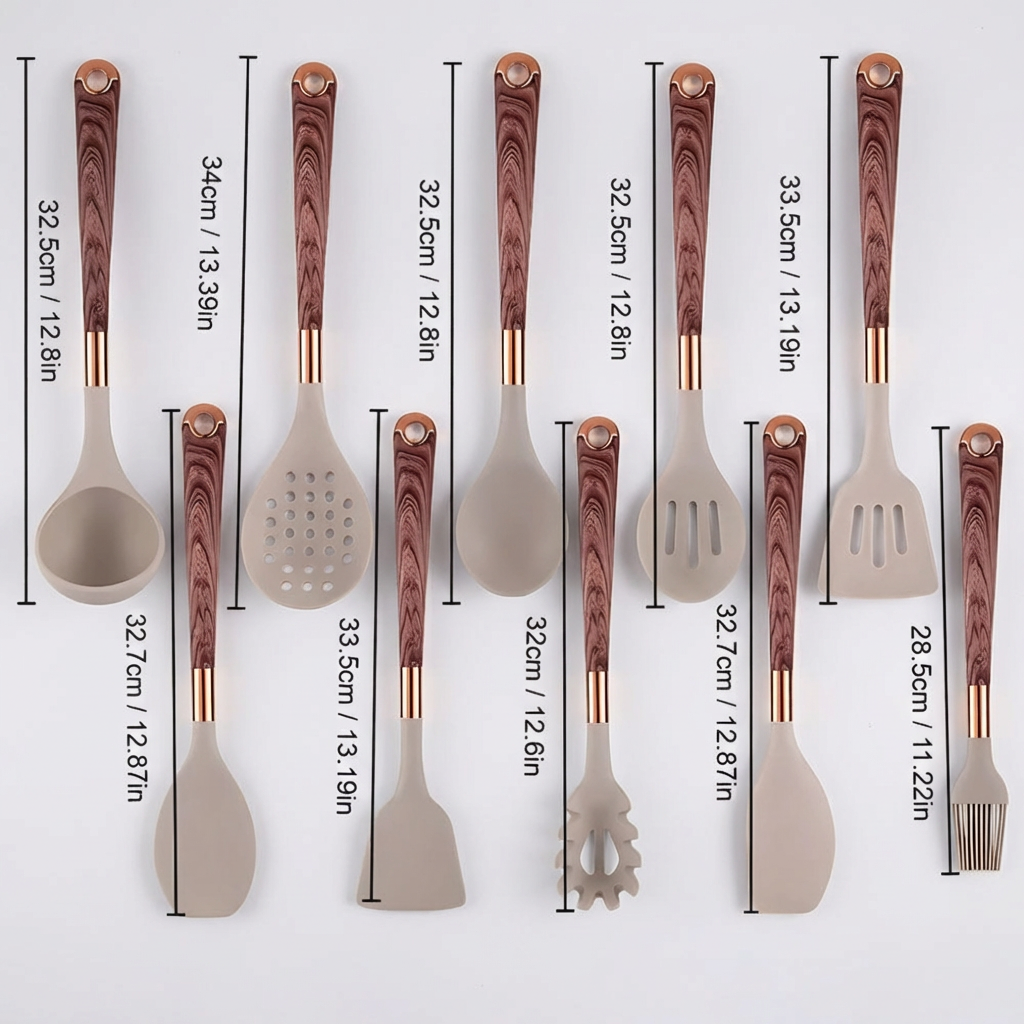 Juego de Utensilios de Cocina de Silicona de 10 Piezas