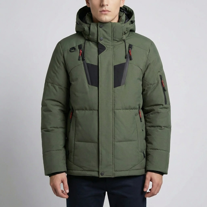 Chaqueta de Invierno Aislada con Capucha para Hombres