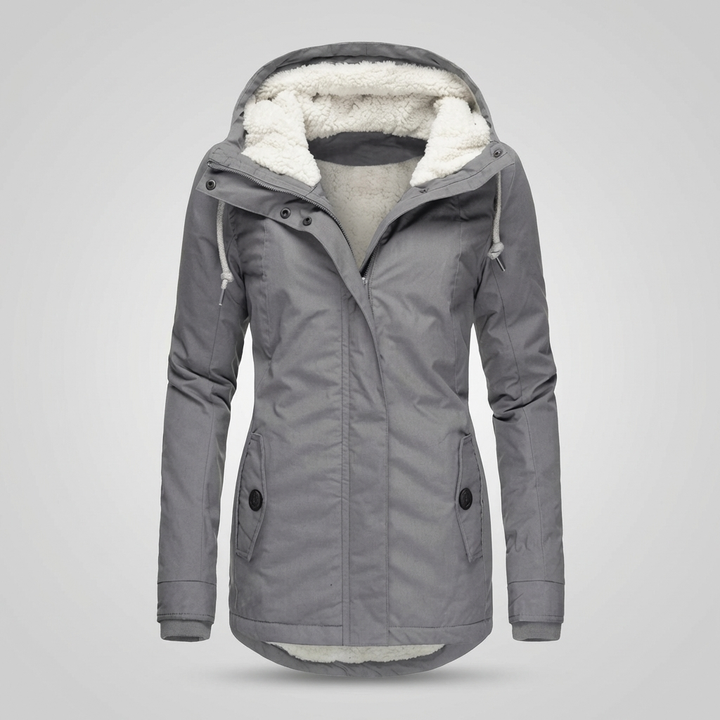 Abrigo de Invierno con Capucha a Media Largo para Mujeres