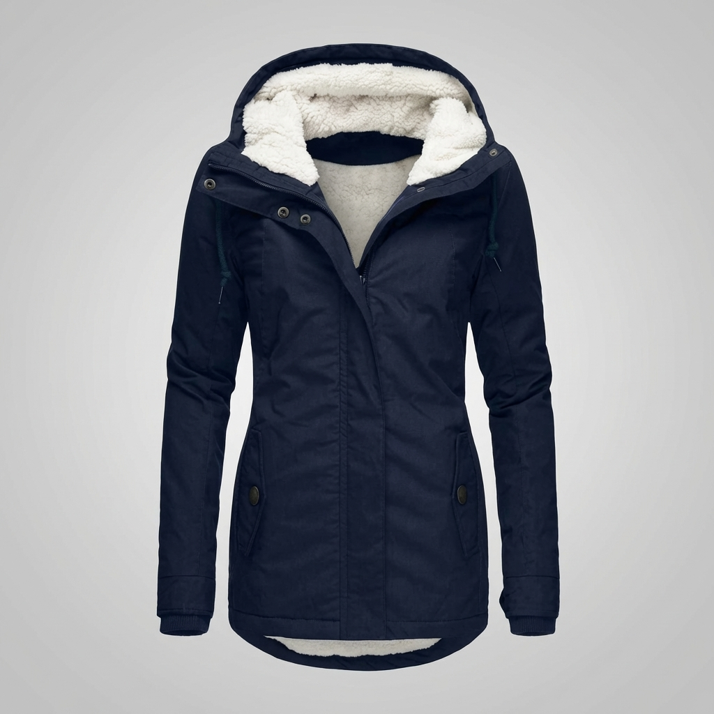Abrigo de Invierno con Capucha a Media Largo para Mujeres