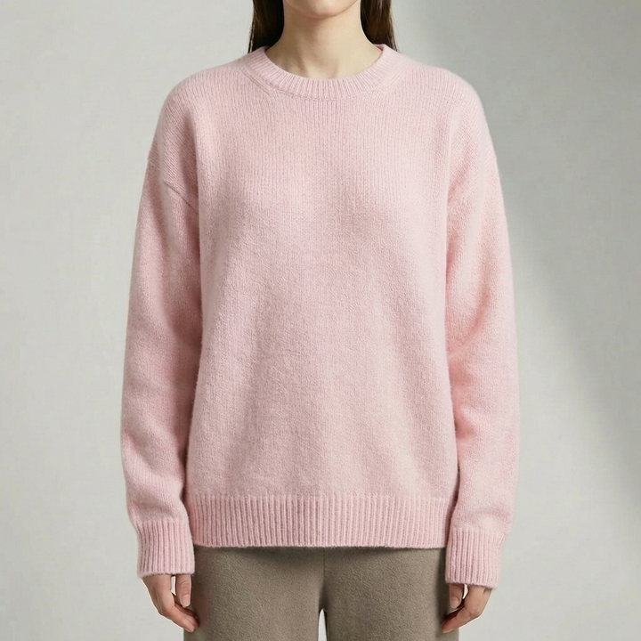 Suéter Pullover de Cuello Redondo Sobredimensionado