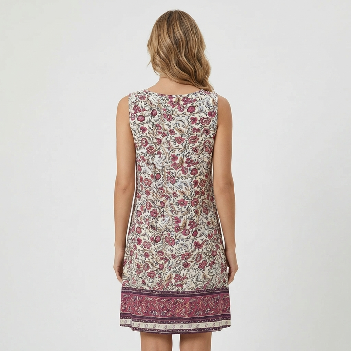 Vestido Mini Sin Mangas con Estampado Floral