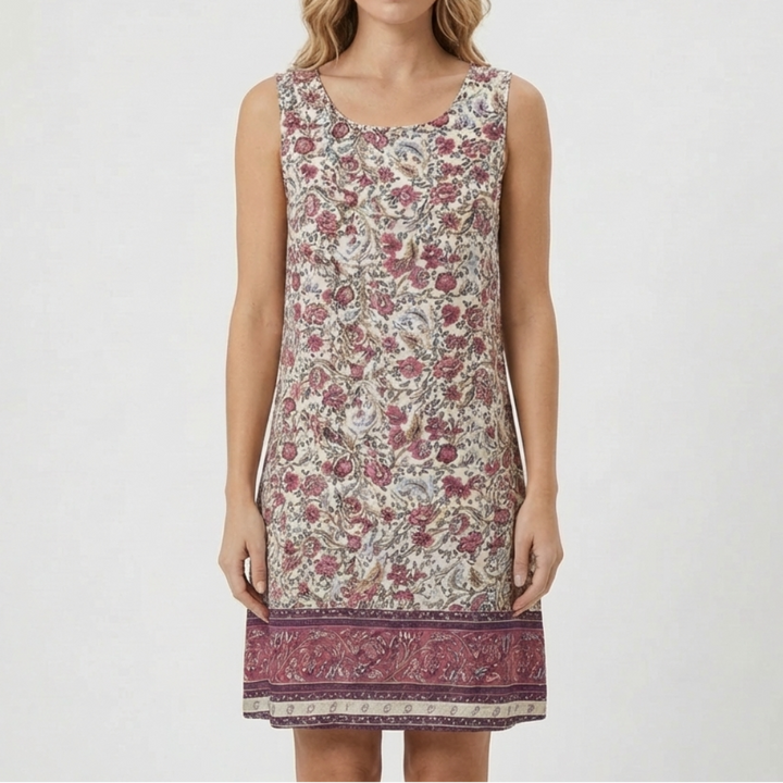 Vestido Mini Sin Mangas con Estampado Floral