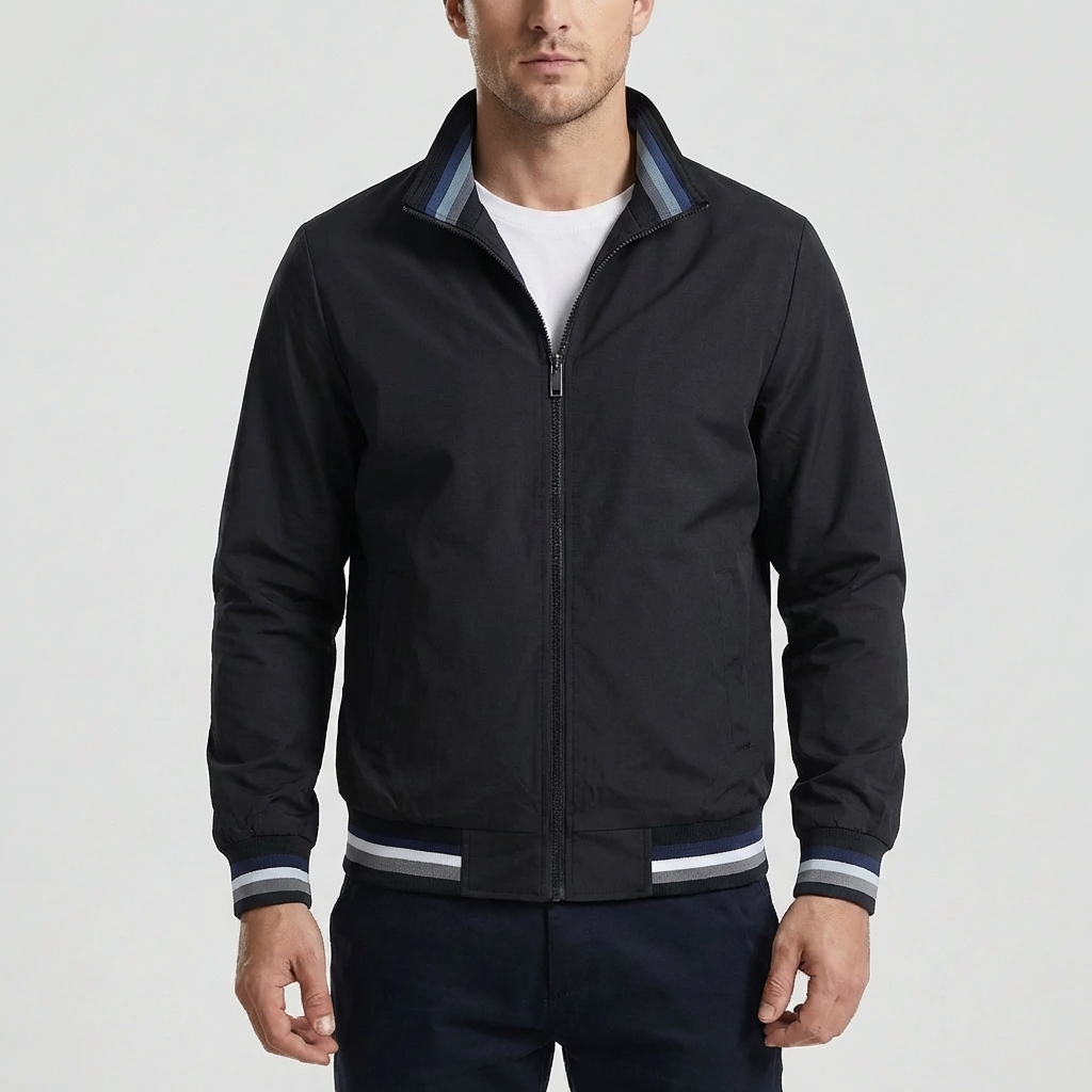 Chaqueta Bomber Casual con Cremallera Completa para Hombres