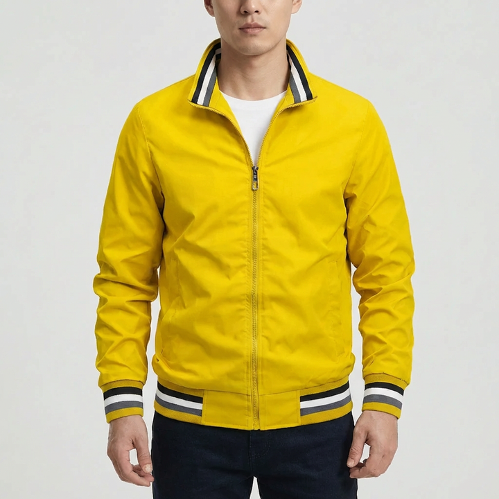 Chaqueta Bomber Casual con Cremallera Completa para Hombres