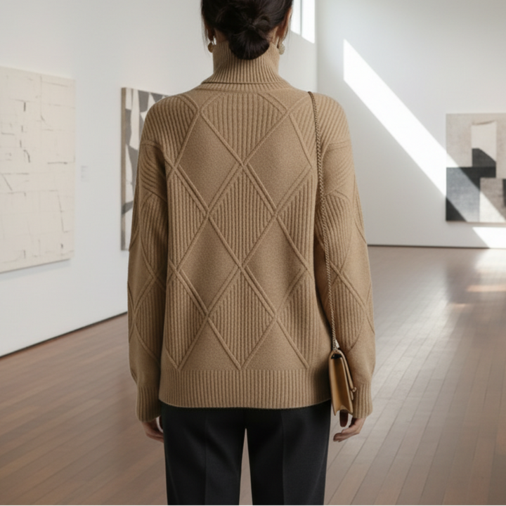 Suéter fino de mujer con cuello alto