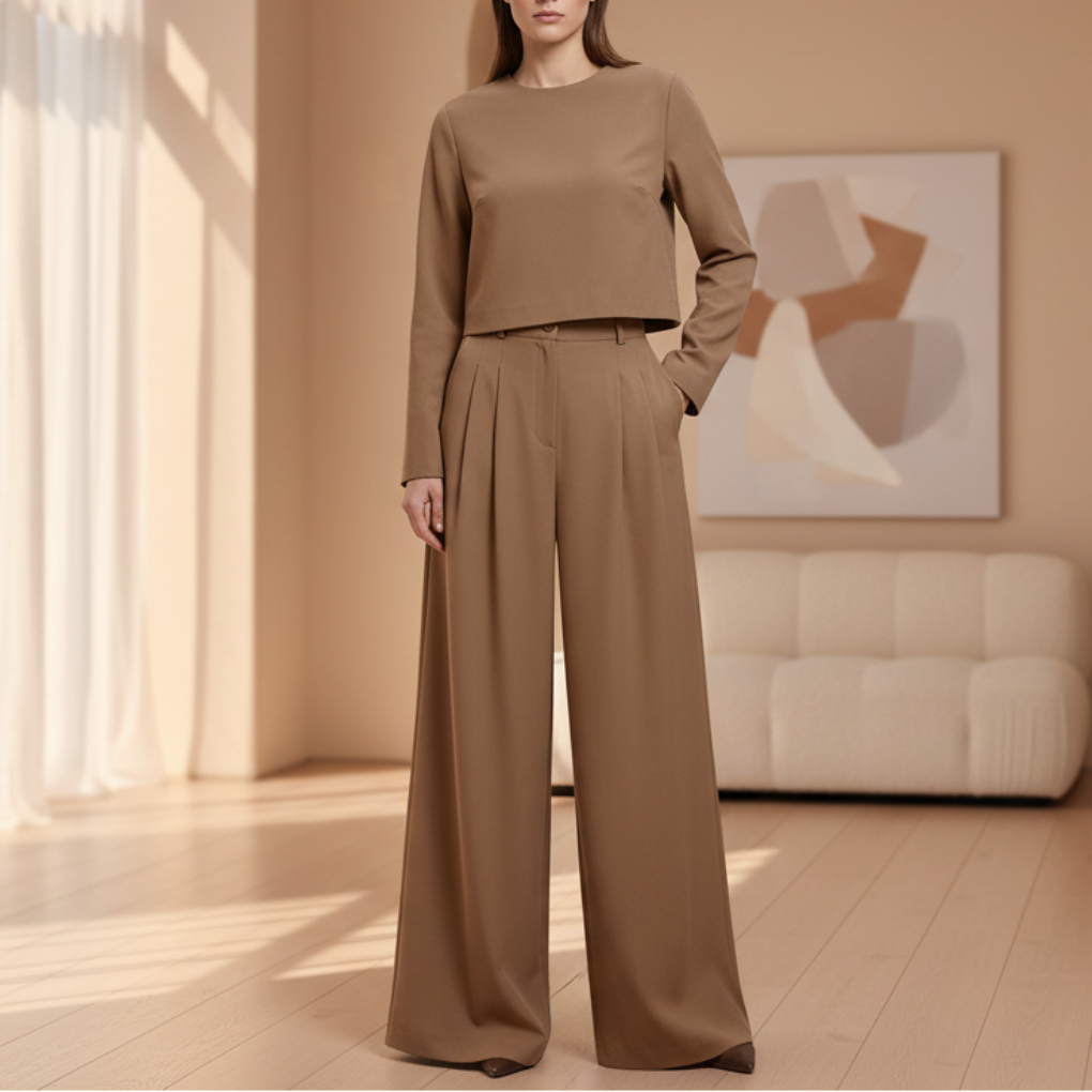 Conjunto Palazzo Elegante de Dos Piezas para Mujeres