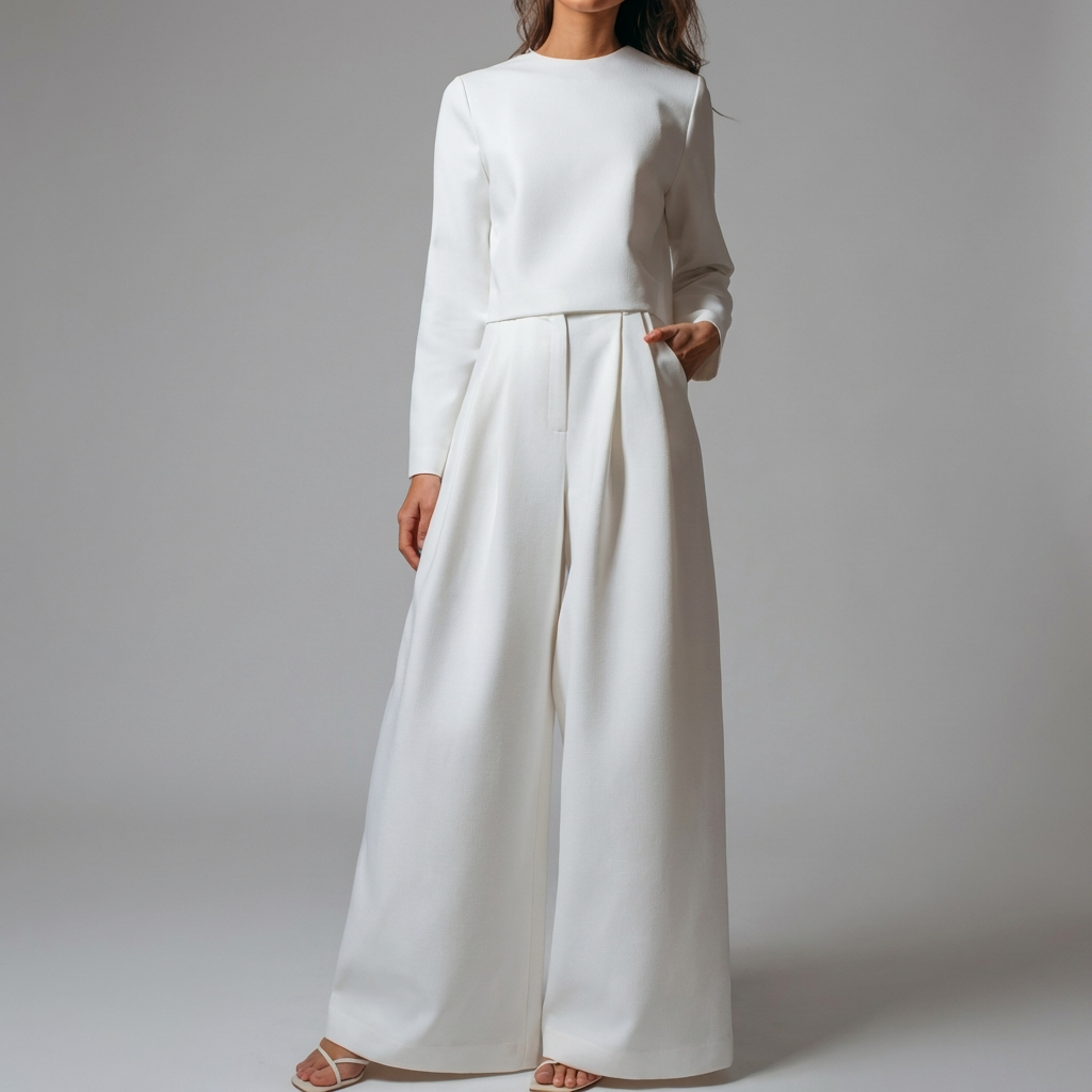Conjunto Palazzo Elegante de Dos Piezas para Mujeres