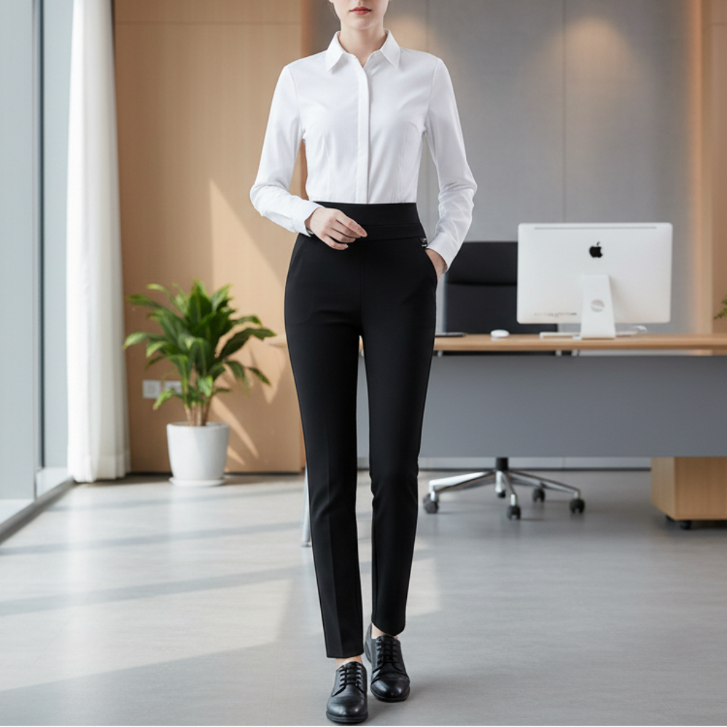 Pantalones Elásticos de Cintura Alta para Mujeres