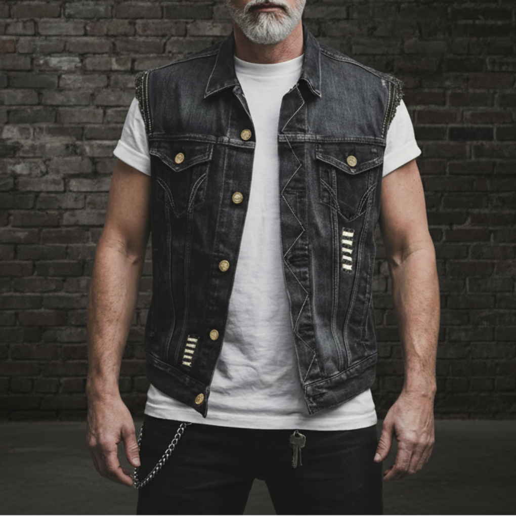 Chaleco Denim Retro para Hombres